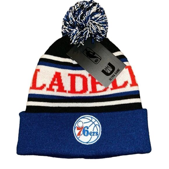 NEW NBA Philadelphia 76ers Unisex Pom Beanie - Picture 1 of 6